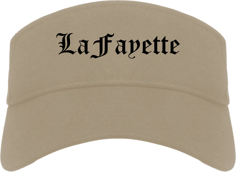 LaFayette Georgia GA Old English Mens Visor Cap Hat Khaki