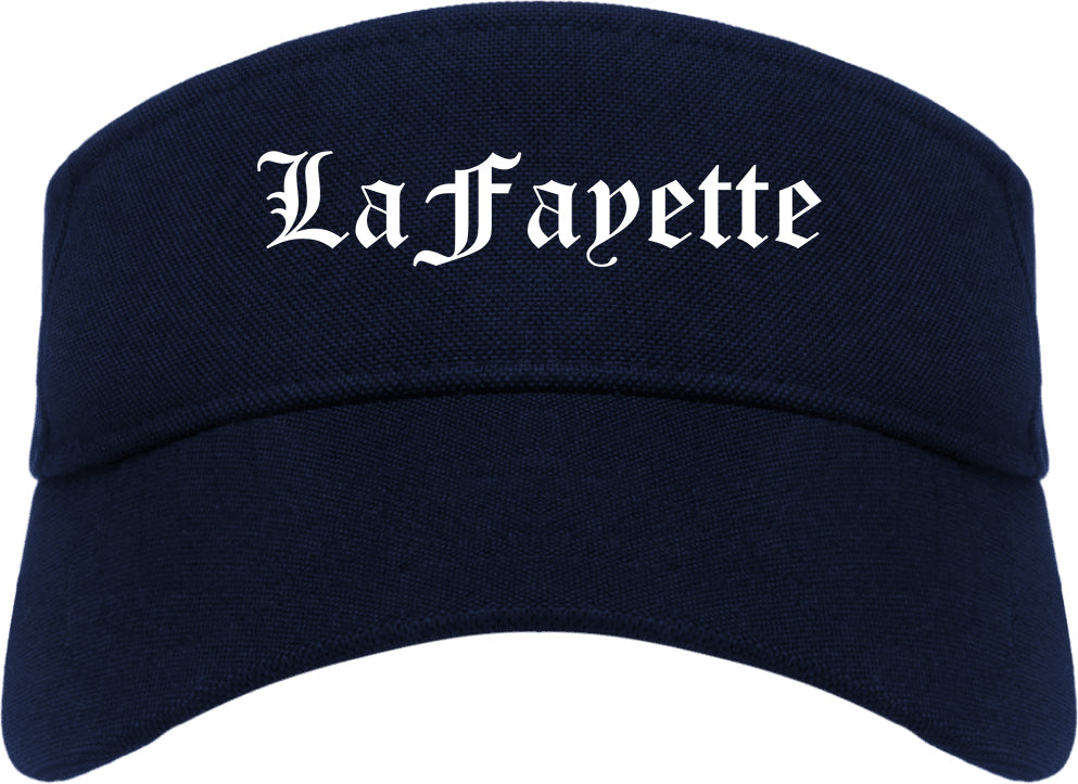LaFayette Georgia GA Old English Mens Visor Cap Hat Navy Blue