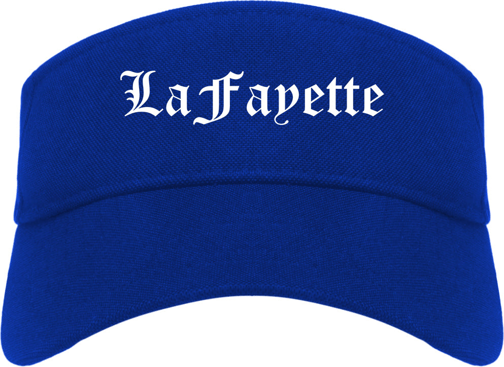 LaFayette Georgia GA Old English Mens Visor Cap Hat Royal Blue