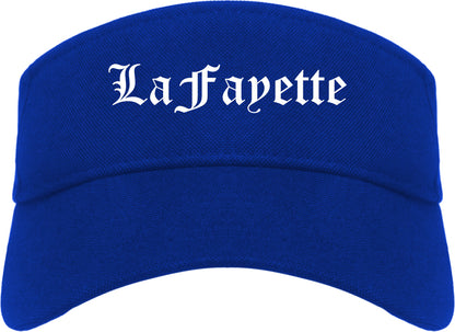 LaFayette Georgia GA Old English Mens Visor Cap Hat Royal Blue