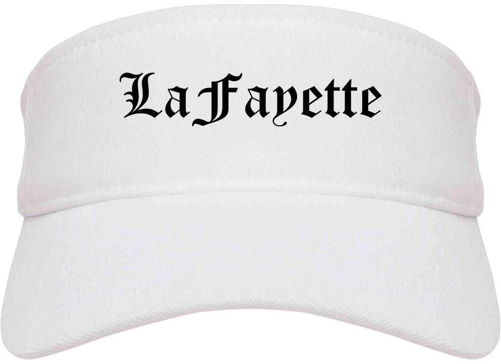 LaFayette Georgia GA Old English Mens Visor Cap Hat White
