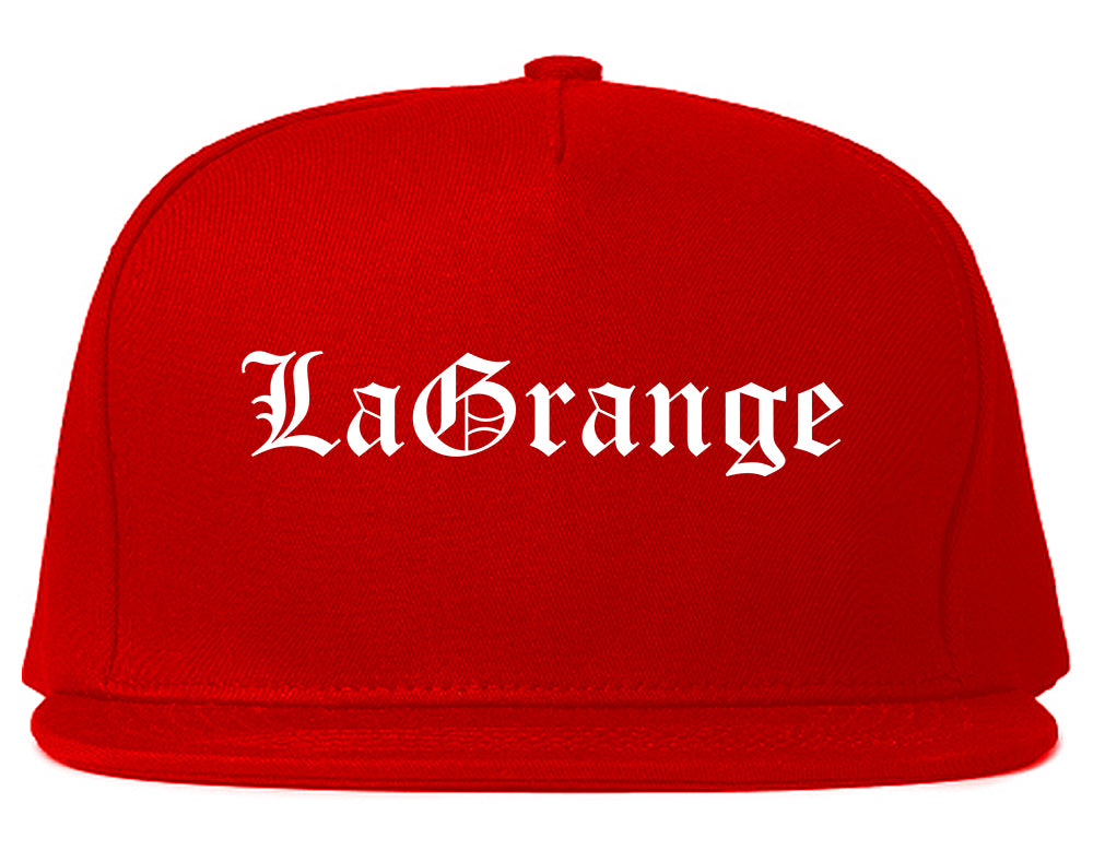 LaGrange Georgia GA Old English Mens Snapback Hat Red