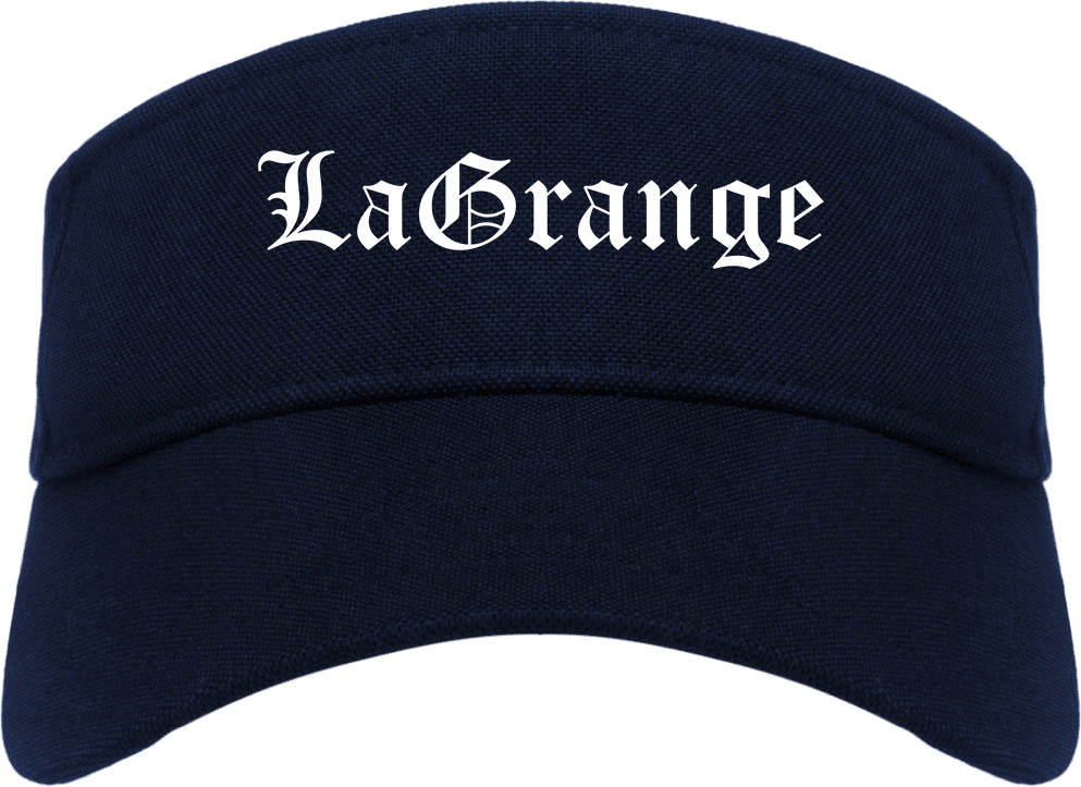 LaGrange Georgia GA Old English Mens Visor Cap Hat Navy Blue