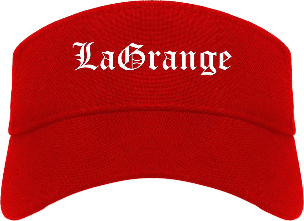 LaGrange Georgia GA Old English Mens Visor Cap Hat Red