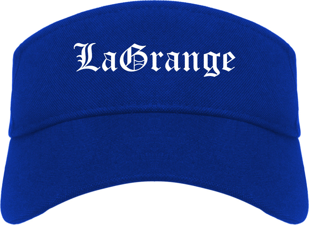 LaGrange Georgia GA Old English Mens Visor Cap Hat Royal Blue