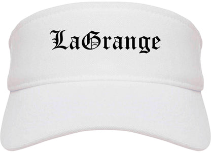 LaGrange Georgia GA Old English Mens Visor Cap Hat White