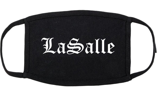 LaSalle Illinois IL Old English Cotton Face Mask Black