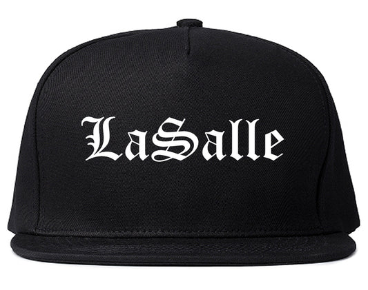 LaSalle Illinois IL Old English Mens Snapback Hat Black