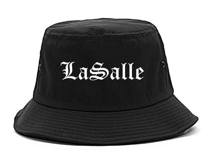 LaSalle Illinois IL Old English Mens Bucket Hat Black