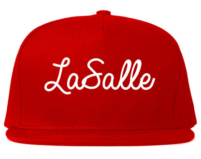 LaSalle Illinois IL Script Mens Snapback Hat Red