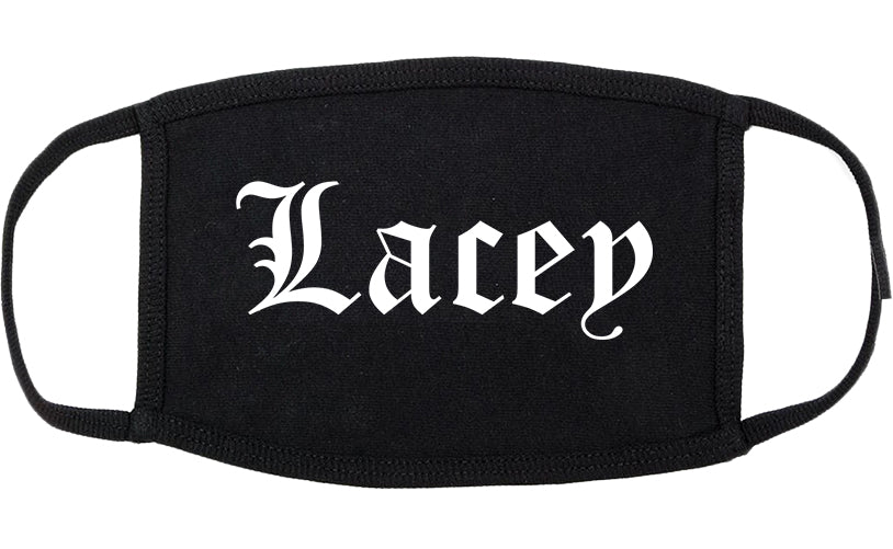 Lacey Washington WA Old English Cotton Face Mask Black