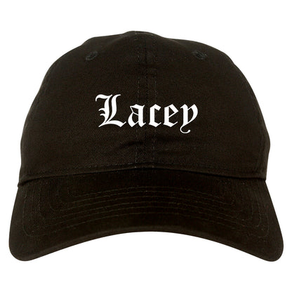Lacey Washington WA Old English Mens Dad Hat Baseball Cap Black