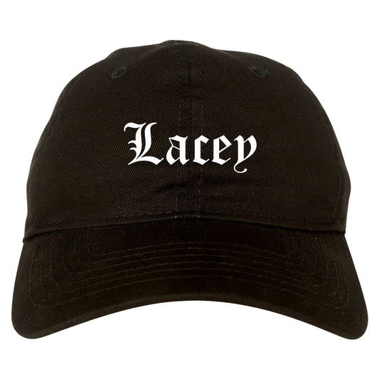 Lacey Washington WA Old English Mens Dad Hat Baseball Cap Black