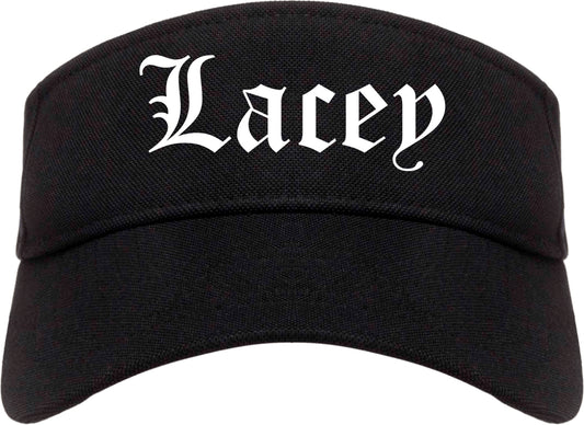 Lacey Washington WA Old English Mens Visor Cap Hat Black