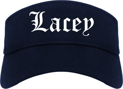 Lacey Washington WA Old English Mens Visor Cap Hat Navy Blue