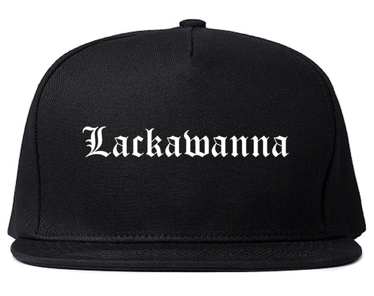 Lackawanna New York NY Old English Mens Snapback Hat Black