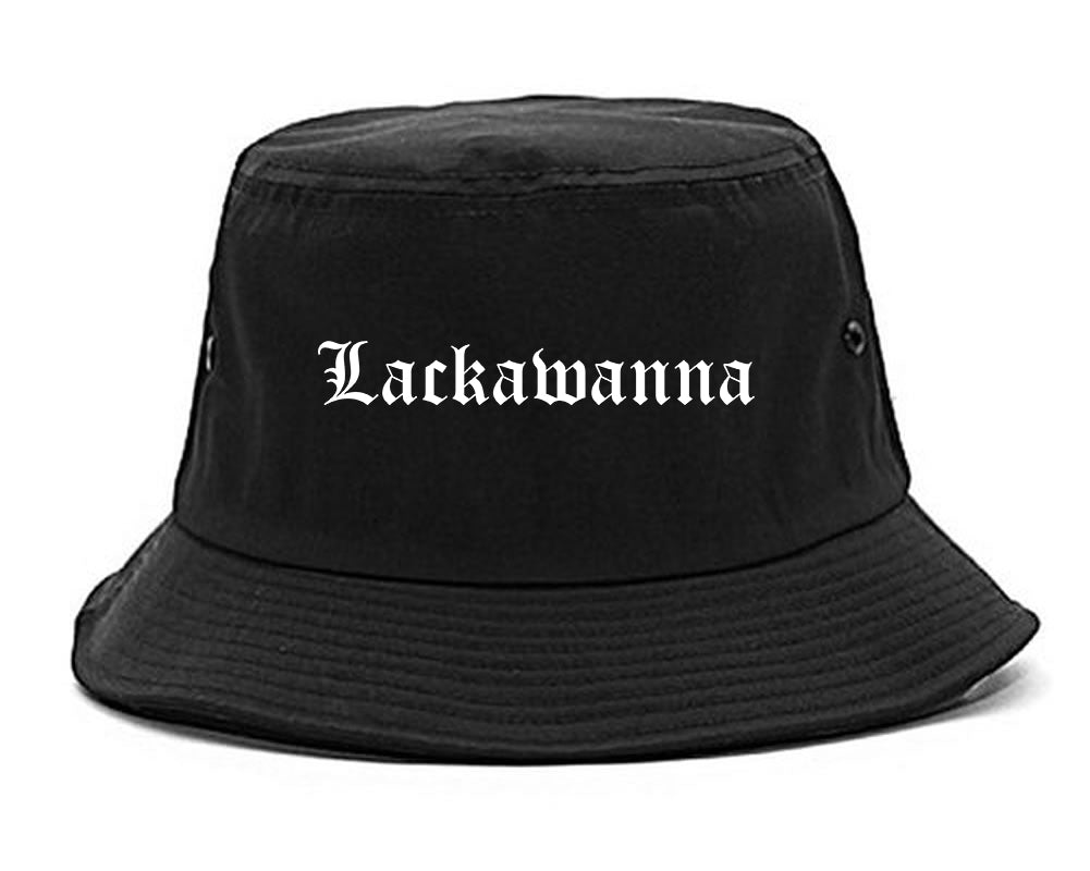 Lackawanna New York NY Old English Mens Bucket Hat Black