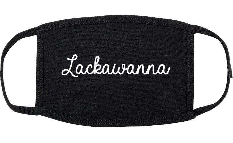 Lackawanna New York NY Script Cotton Face Mask Black