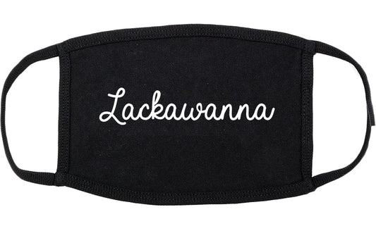 Lackawanna New York NY Script Cotton Face Mask Black