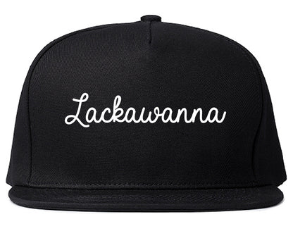 Lackawanna New York NY Script Mens Snapback Hat Black