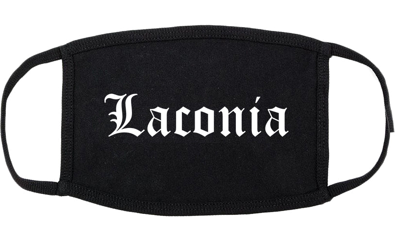 Laconia New Hampshire NH Old English Cotton Face Mask Black