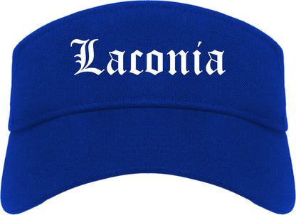 Laconia New Hampshire NH Old English Mens Visor Cap Hat Royal Blue