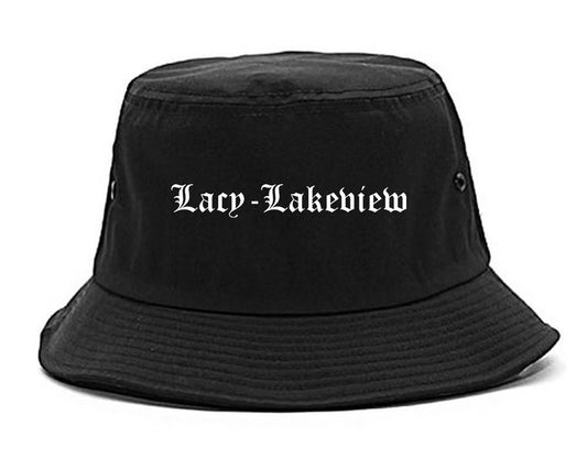 Lacy Lakeview Texas TX Old English Mens Bucket Hat Black