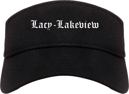 Lacy Lakeview Texas TX Old English Mens Visor Cap Hat Black