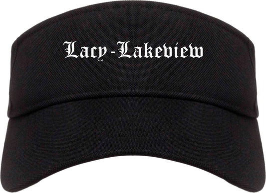 Lacy Lakeview Texas TX Old English Mens Visor Cap Hat Black