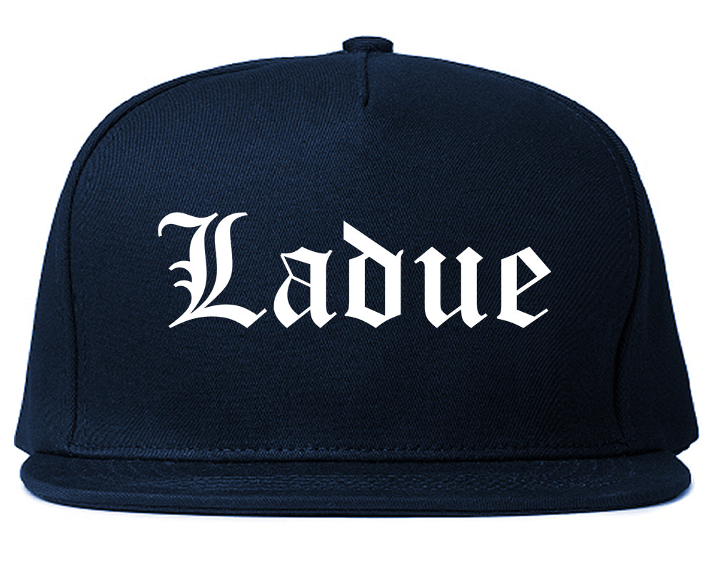 Ladue Missouri MO Old English Mens Snapback Hat Navy Blue