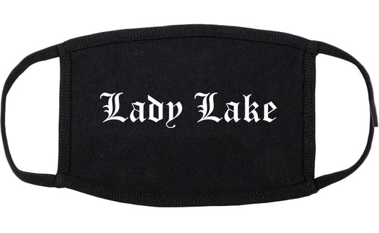 Lady Lake Florida FL Old English Cotton Face Mask Black