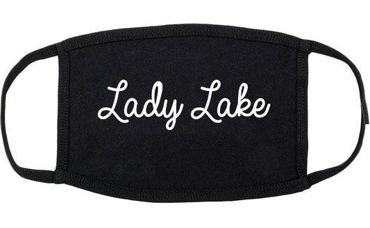Lady Lake Florida FL Script Cotton Face Mask Black