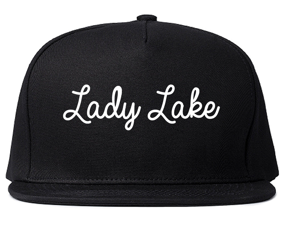 Lady Lake Florida FL Script Mens Snapback Hat Black
