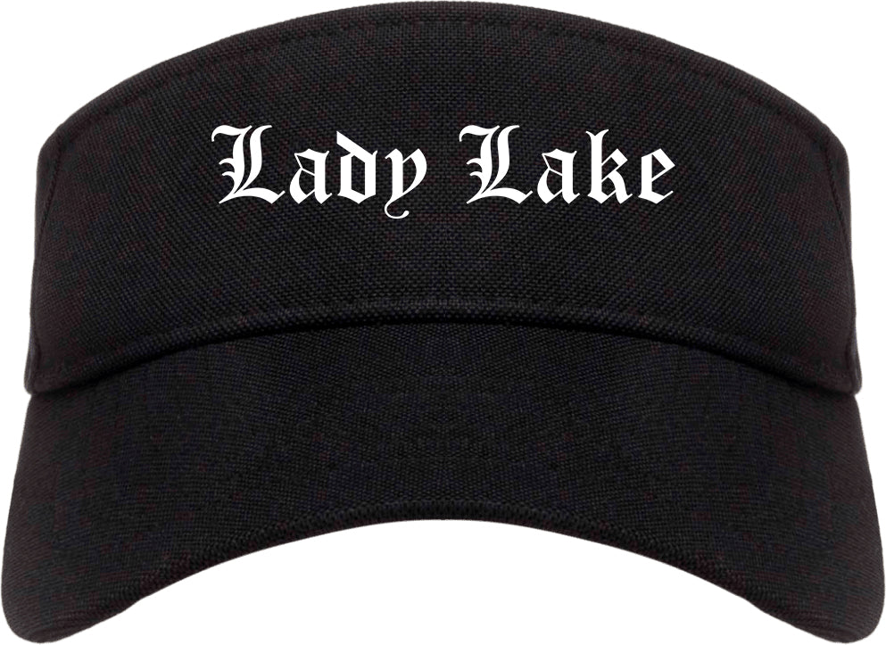 Lady Lake Florida FL Old English Mens Visor Cap Hat Black