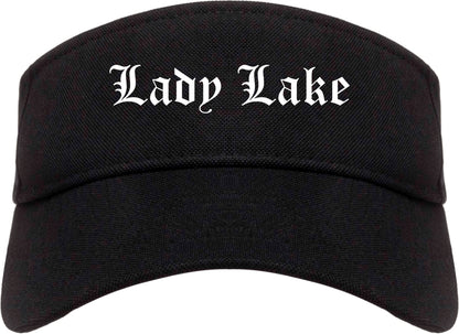 Lady Lake Florida FL Old English Mens Visor Cap Hat Black