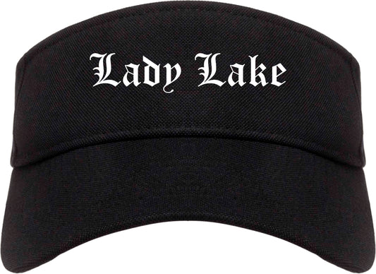 Lady Lake Florida FL Old English Mens Visor Cap Hat Black