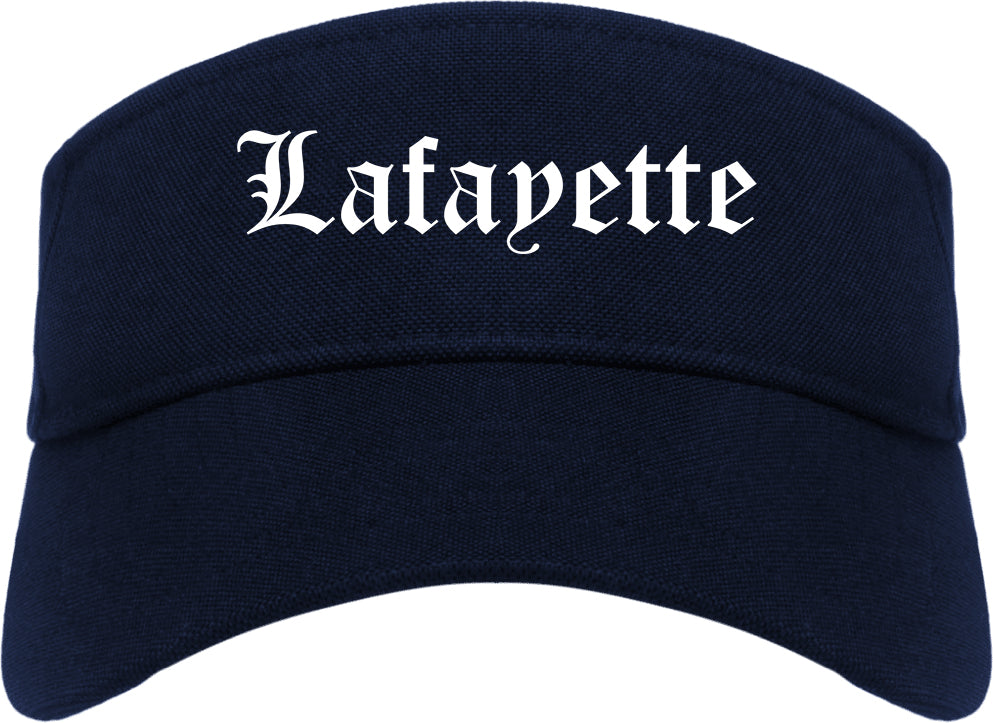Lafayette California CA Old English Mens Visor Cap Hat Navy Blue