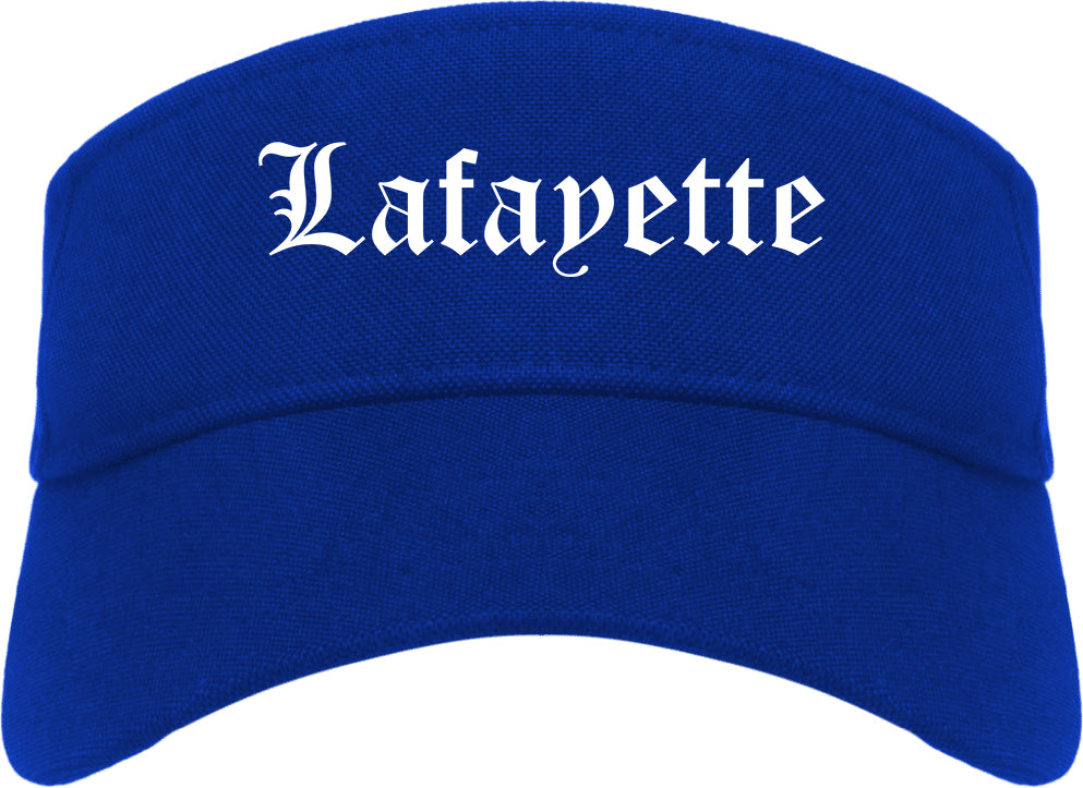 Lafayette California CA Old English Mens Visor Cap Hat Royal Blue