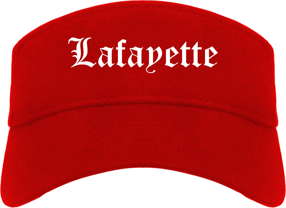 Lafayette Colorado CO Old English Mens Visor Cap Hat Red