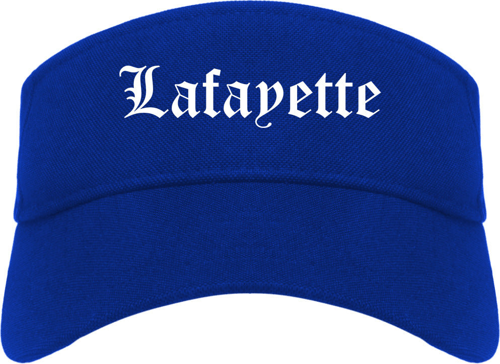 Lafayette Colorado CO Old English Mens Visor Cap Hat Royal Blue