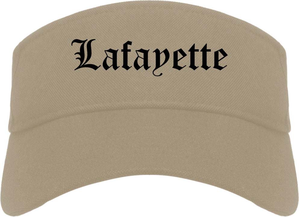 Lafayette Indiana IN Old English Mens Visor Cap Hat Khaki