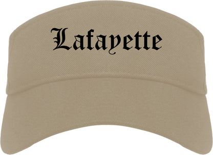 Lafayette Indiana IN Old English Mens Visor Cap Hat Khaki