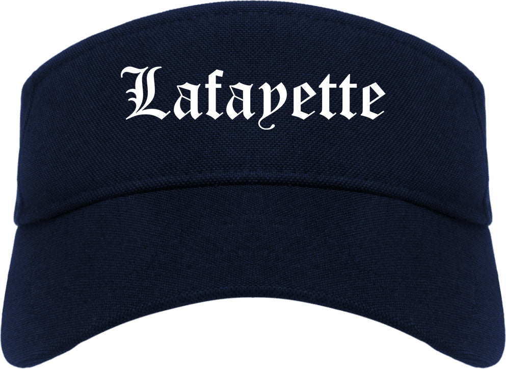 Lafayette Indiana IN Old English Mens Visor Cap Hat Navy Blue