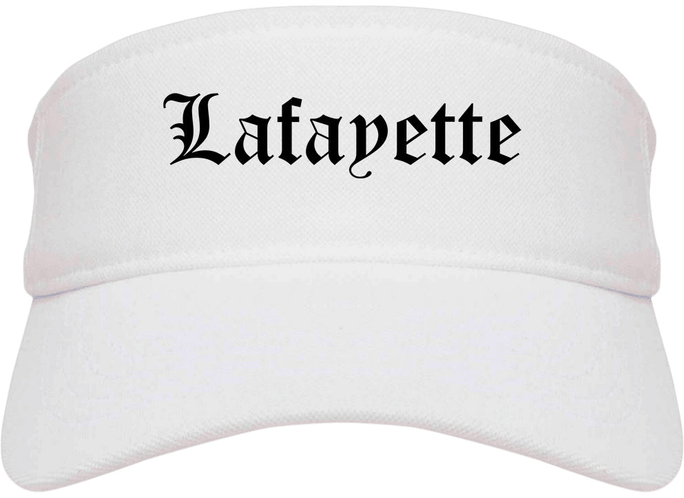 Lafayette Indiana IN Old English Mens Visor Cap Hat White
