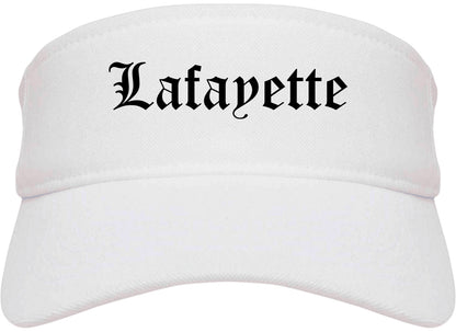 Lafayette Indiana IN Old English Mens Visor Cap Hat White