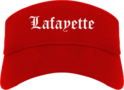 Lafayette Louisiana LA Old English Mens Visor Cap Hat Red