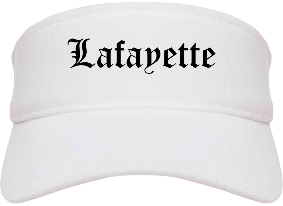 Lafayette Louisiana LA Old English Mens Visor Cap Hat White
