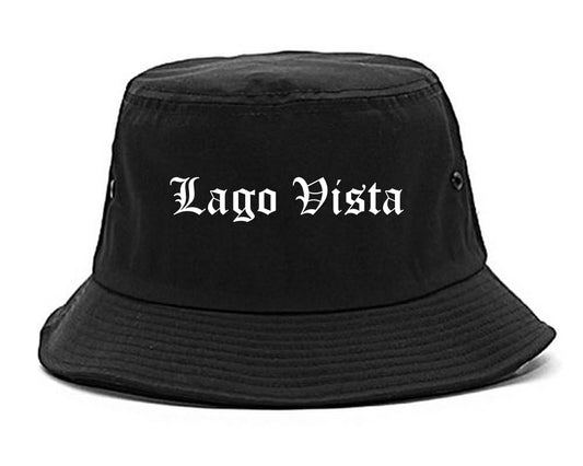 Lago Vista Texas TX Old English Mens Bucket Hat Black