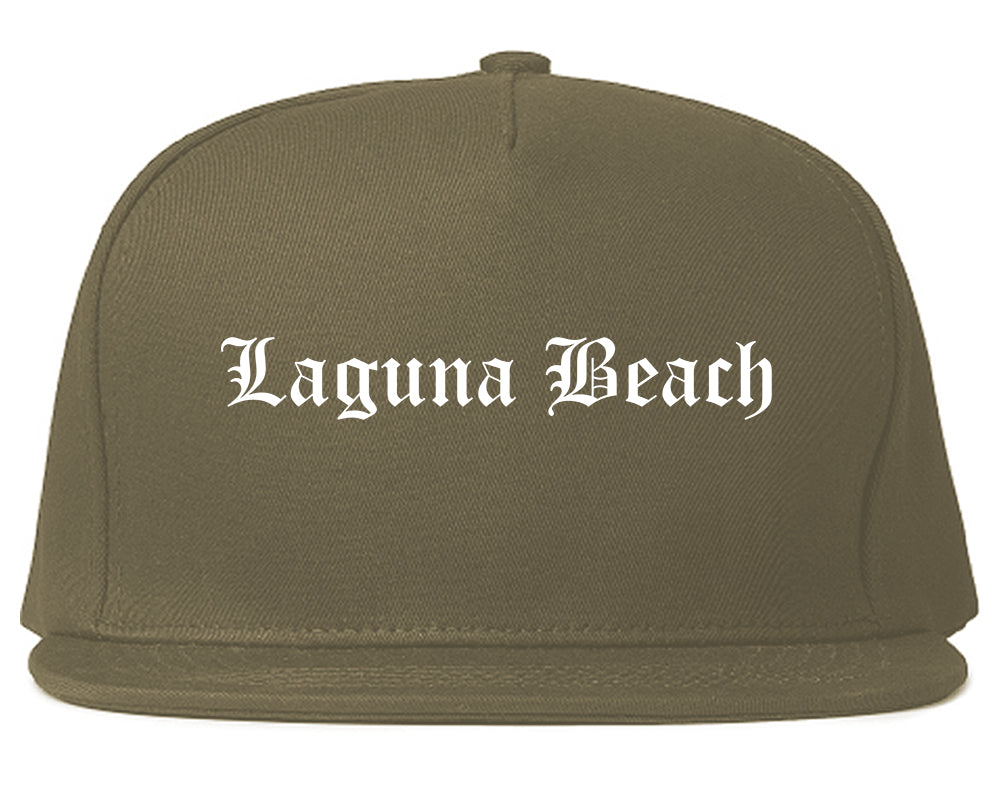 Laguna Beach California CA Old English Mens Snapback Hat Grey