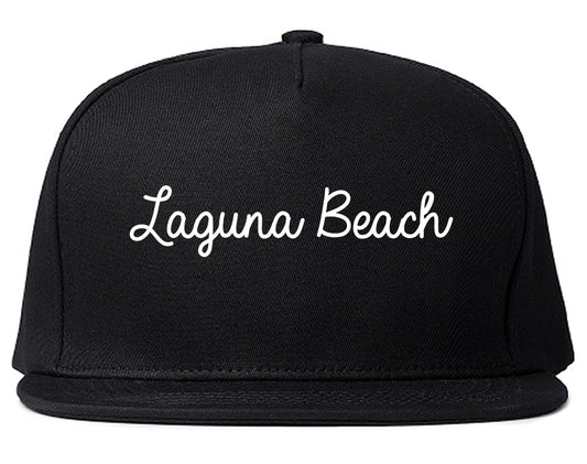 Laguna Beach California CA Script Mens Snapback Hat Black